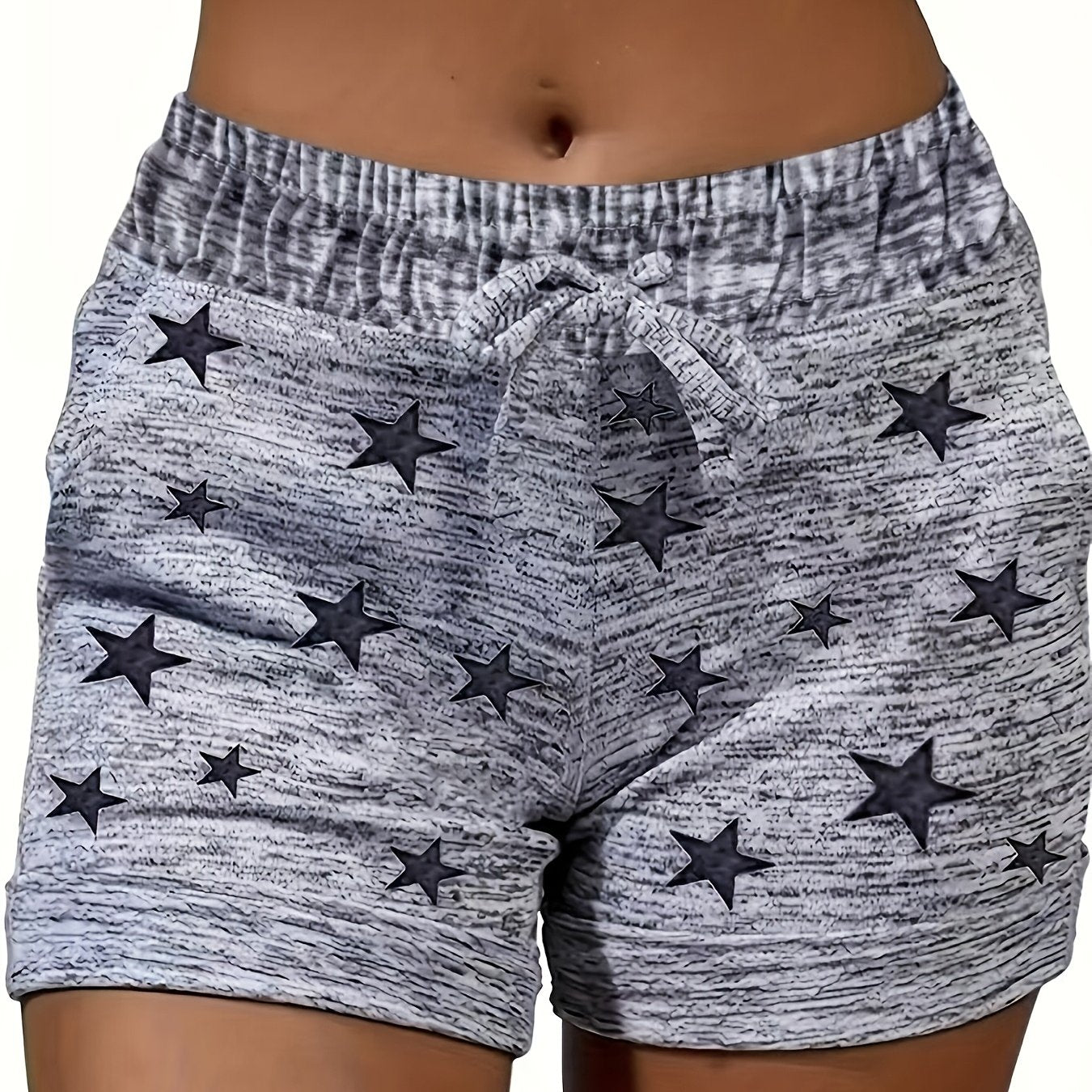 New Spring And Summer Casual Sports Shorts with Star Print And Drawstring from Europe And America.